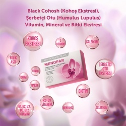 MFM NUTRACEUTICALS Menopar Vitamin, Mineral ve Bitki Ekstresi İçeren Takviye Edici Gıda 30 Kapsül - 3