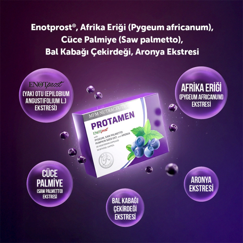 MFM NUTRACEUTICALS Protamen Bitki Ekstreleri İçeren Takviye Edici Gıda - 30 Bitkisel Kapsül - 3