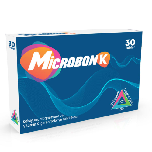 Microbon K Kalsiyum - Magnezyum ve Vitamin K İçeren Takviye Edici Gıda 30 Tablet - Neu Pharma