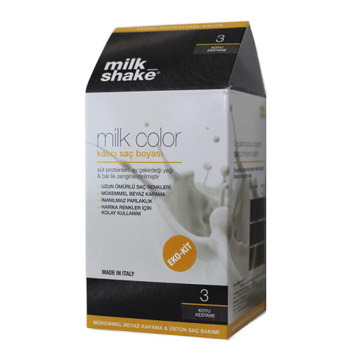 Milk Shake Milk Color Kalıcı Saç Boyası 3 - Koyu Kestane - EKO KİT - Milk Shake