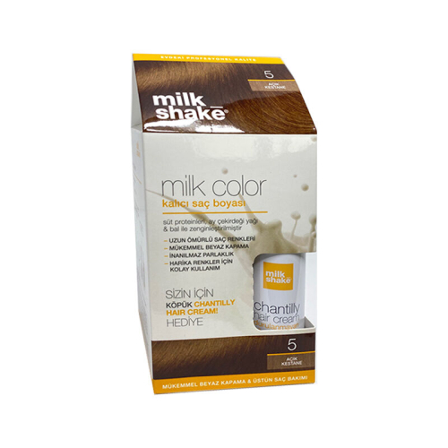 Milk Shake Milk Color Kalıcı Saç Boyası 5 - Açık Kestane - KÖPÜK HEDİYE - Milk Shake