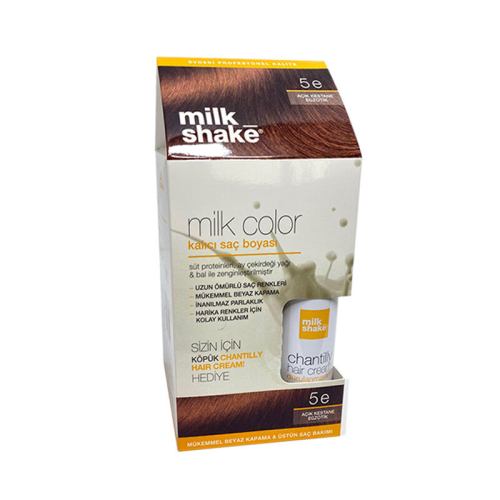 Milk Shake Milk Color Kalıcı Saç Boyası 5 E - Açık Kestane Egzotik - KÖPÜK HEDİYE - Milk Shake