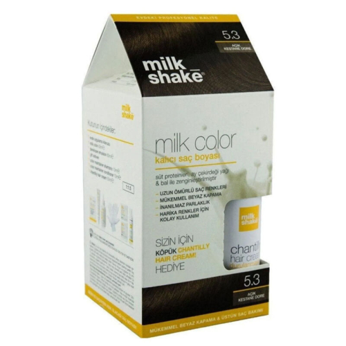 Milk Shake Milk Color Kalıcı Saç Boyası 5.3 - Açık Kestane - KÖPÜK HEDİYE - Milk Shake