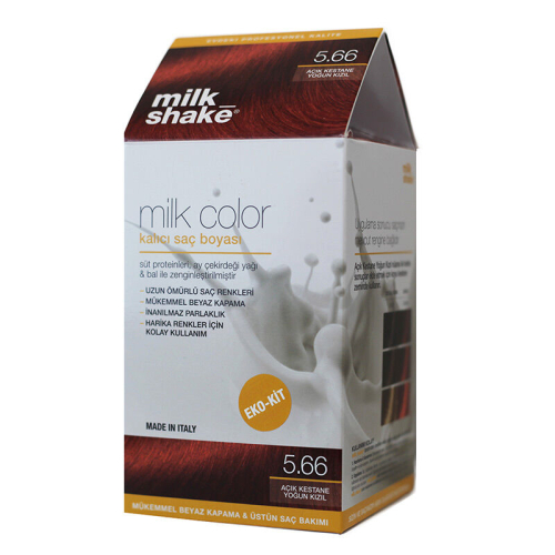 Milk Shake Milk Color Kalıcı Saç Boyası 5.66 - Açık Kestane Yoğun Kızıl - EKO KİT - Milk Shake