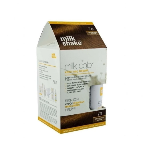Milk Shake Milk Color Kalıcı Saç Boyası 7 E - Orta Kumral Egzotik - KÖPÜK HEDİYE - Milk Shake