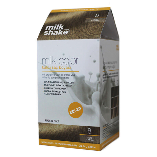 Milk Shake Milk Color Kalıcı Saç Boyası 8 - Açık Kumral - EKO KİT - Milk Shake