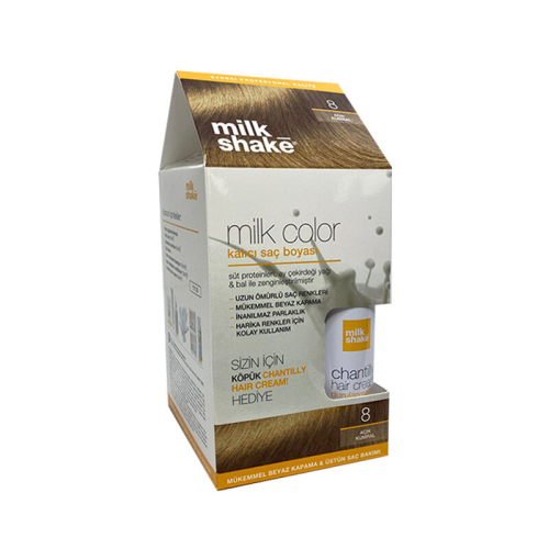 Milk Shake Milk Color Kalıcı Saç Boyası 8 - Açık Kumral - KÖPÜK HEDİYE - 1