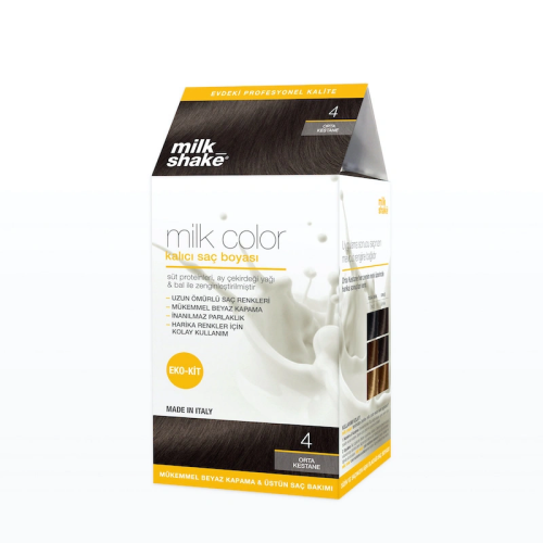 Milk Shake Milk Color Kalıcı Saç Boyası Orta Kestane 4 - EKO KİT - Milk Shake