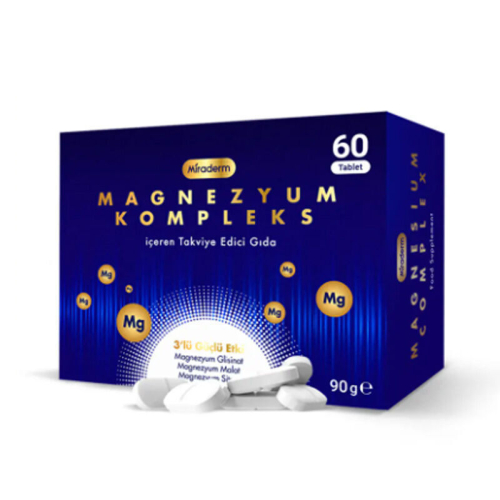 Miraderm Magnezyum Kompleks İçeren Takviye Edici Gıda 60 Tablet - Miraderm