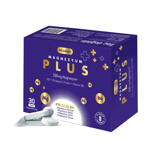 Miraderm Magnezyum Plus Takviye Edici Gıda 30 Tablet - Miraderm