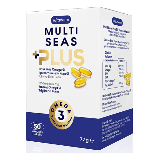 Miraderm Multi Seas Plus Balık Yağı Omega 3 50 Yumuşak Kapsül - Miraderm