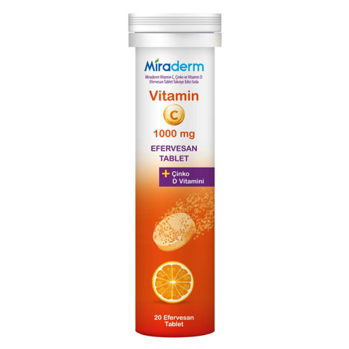 Miraderm Vitamin C 1000 mg 20 Efervesan Tablet - Miraderm