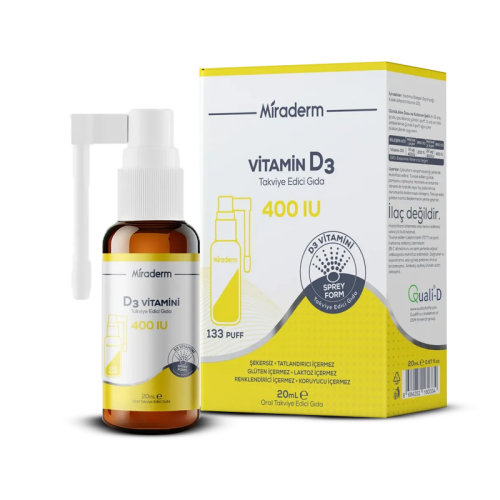 Miraderm Vitamin D3 Takviye Edici Gıda 20 ml - Miraderm