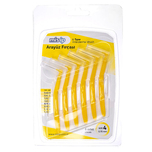 Mis İp Arayüz Fırçası 6 Adet - Size 4 - 0.70mm - Mis İp