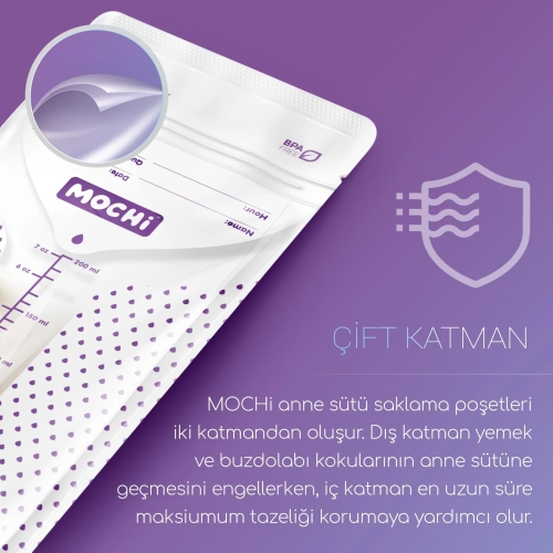 MOCHi - Anne Sütü Saklama Poşeti 25 Adet - 3