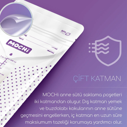 MOCHi - Anne Sütü Saklama Poşeti 50 Adet - 2