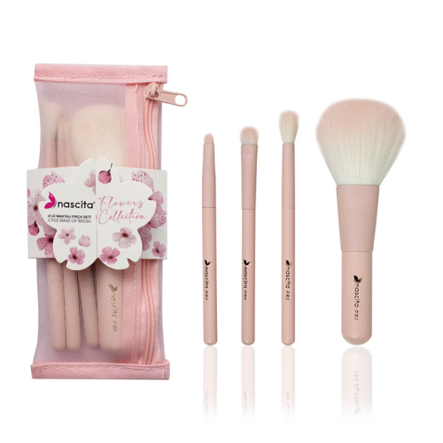 Nascita Flowers Collection 4 lü Makyaj Fırça Seti Pembe - 2