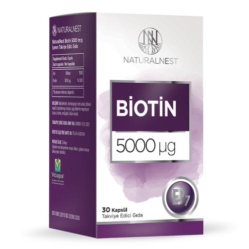 Naturalnest Biotin 5000 ug Takviye Edici Gıda 30 Kapsül - Naturalnest