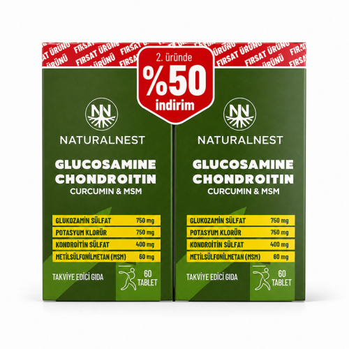 Naturalnest Glucosamine Chondroitin Takviye Edici Gıda 60 Tablet 2 li Paket - Naturalnest