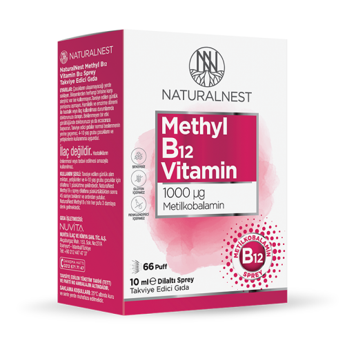Naturalnest Methyl B12 Vitamin 1000 μg 10 ml Dilaltı Sprey - Naturalnest