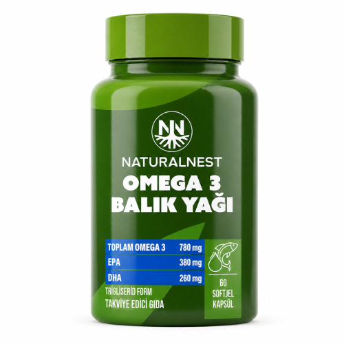 Naturalnest Omega 3 Balık Yağı Takviye Edici Gıda 60 Yumuşak Kapsül - Naturalnest