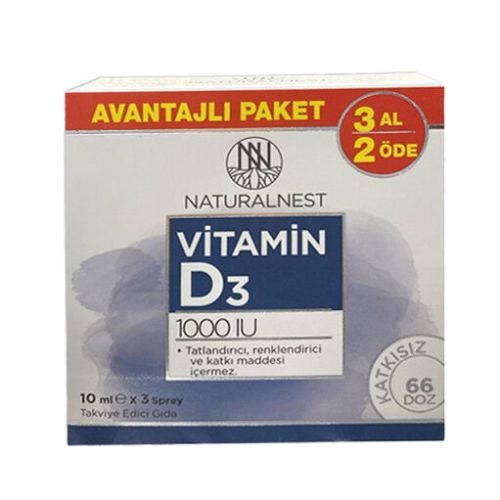 Naturalnest Vitamin D3 1000 IU Sprey 10 ml 3 Al 2 Öde - Naturalnest