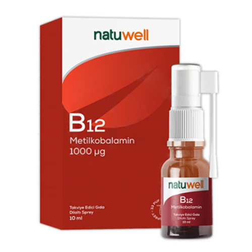Natuwell B12 1000 ug Takviye Edici Gıda Dilaltı Sprey 10 ml - Natuwell