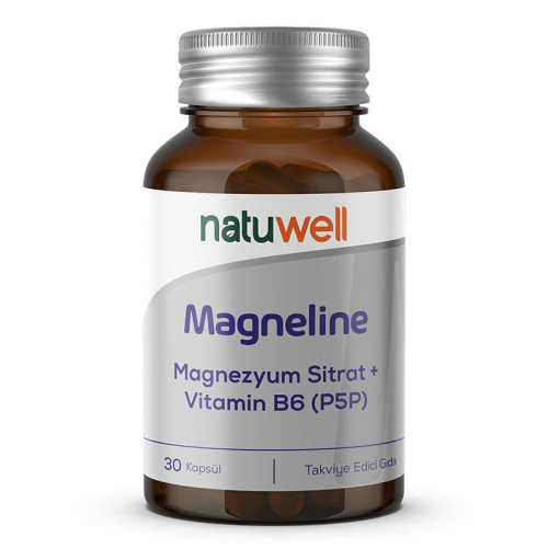 Natuwell Magneline Magnezyum Sitrat P5P - Vitamin B6 30 Kapsül - Natuwell