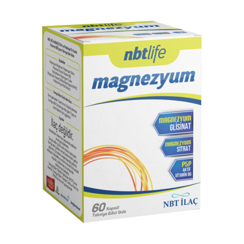 NBT İlaç Magnezyum P5P Takviye Edici Gıda 60 Kapsül - NBT Life
