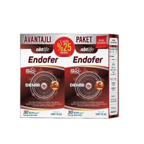 Nbt Life Endofer Takviye Edici Gıda 30+30 Kapsül - NBT Life