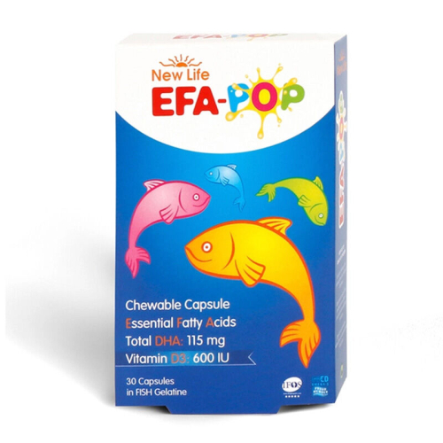 New Life EFA Pop Balık Yağı Takviye Edici Gıda 30 Çiğnenebilir Kapsül - New Life