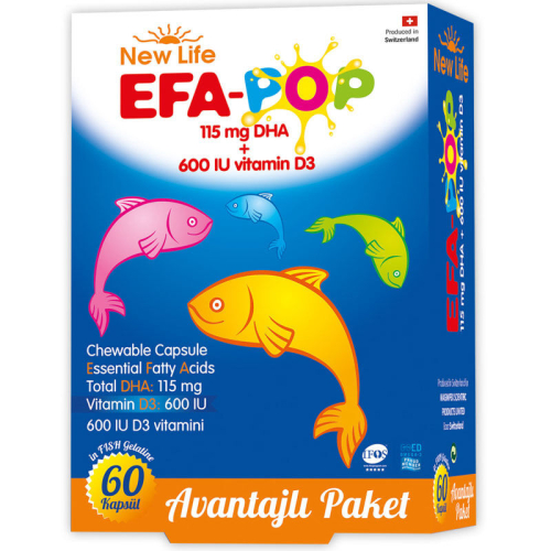 New Life EFA Pop Balık Yağı Takviye Edici Gıda 60 Çiğnenebilir Kapsül - 1