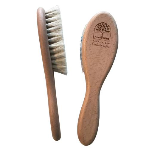 Nine Mine Doğal Keçi Kılı Bebek Saç Fırçası - Nine Mine