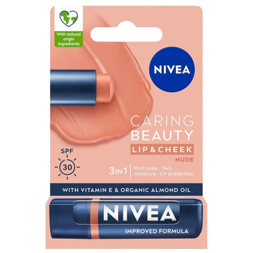 Nivea Caring Beauty Nude SPF30 Dudak Bakım Kremi 4.8 gr - 1
