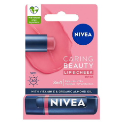 Nivea Caring Beauty Rose SPF30 Dudak Bakım Kremi 4.8 gr - 1
