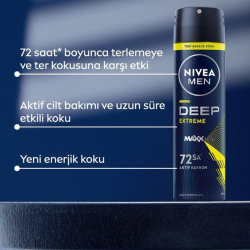 Nivea Deep Extreme Erkek Sprey Deodorant 150 ml - 3