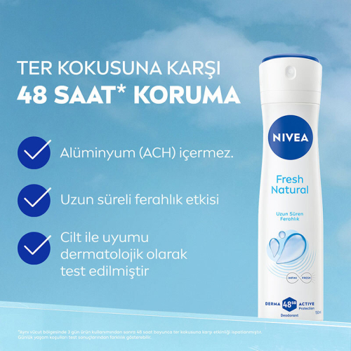 Nivea Kadın Sprey Deodorant Fresh Natural 150 ml - Ter Kokusuna Karşı 48 Saat Koruma - 2