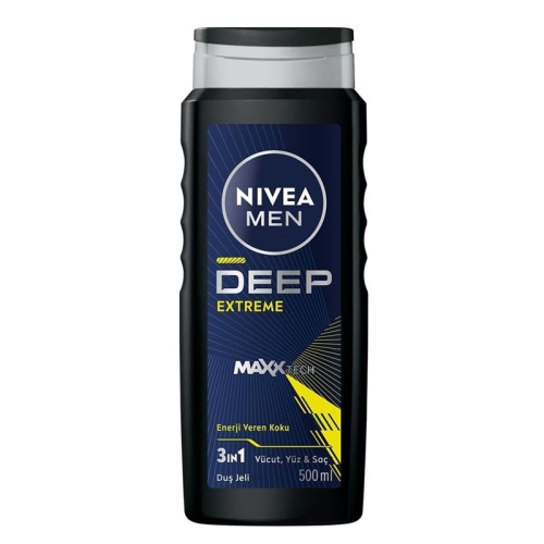 Nivea Men Deep Extreme 3in1 Duş Jeli 500 ml - Nivea