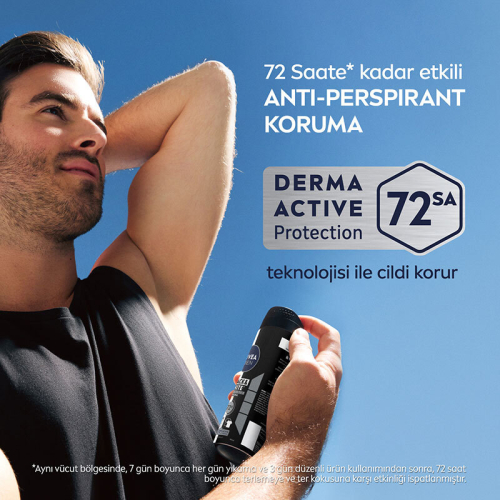 Nivea MEN Erkek Sprey Deodorant Black White Invisible Original 150 ml - 72 Saat Anti-Perspirant Ter Koruma - 3