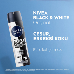 Nivea MEN Erkek Sprey Deodorant Black White Invisible Original 150 ml - 72 Saat Anti-Perspirant Ter Koruma - 4