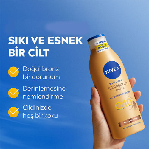 Nivea Q10 Sıkılaştırıcı ve Bronzlaştırıcı Vücut Losyonu 250 ml - 3