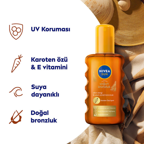 Nivea Sun Karoten Özlü Yoğun Bronzlaştırıcı Güneş Yağ Sprey 200 ml - 3