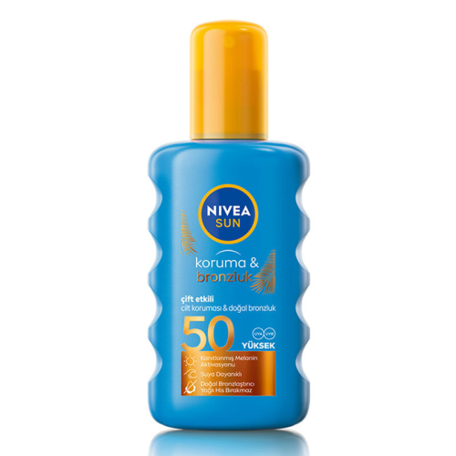 Nivea Sun SPF50 Çift Etkili Yüksek Koruma Ve Bronzluk Güneş Spreyi 200 ml - Nivea