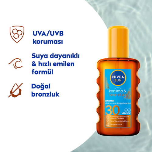 Nivea Sun SPF30 Çift Etkili Koruma ve Bronzluk Güneş Spreyi 200 ml - 2