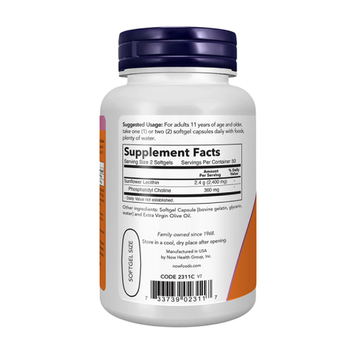 Now Sunflower Lecithin Ayçiçeği Lesitini İçeren Takviye Edici Gıda 100 Kapsül - 3