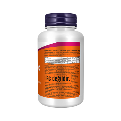 Now Vitamin C BufferedWith Bioflavonoids 100 Kapsül - 2