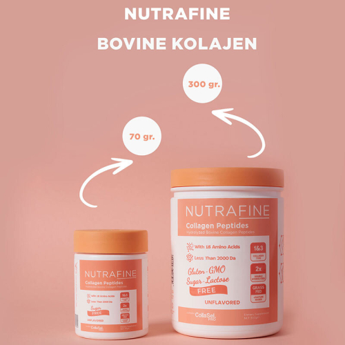 Nutrafine Bovine Collagen Doğal %100 Çifte Hidrolize Tip 1 ve Tip 3 İçeren Kolajen 300 gr - 30 Günlük - 5