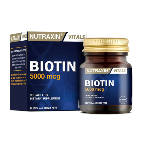 Nutraxin Biotin 5000 mcg Takviye Edici Gıda 30 Tablet - 1