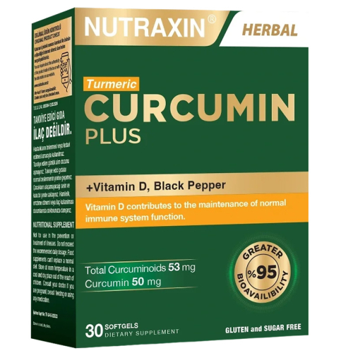 Nutraxin Curcumin Plus Takviye Edici Gıda 30 Yumuşak Kapsül - Nutraxin