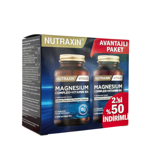 Nutraxin Magnezyum Takviye Edici Gıda 60+60 Tablet - 2.si %50 indiirmli - 2